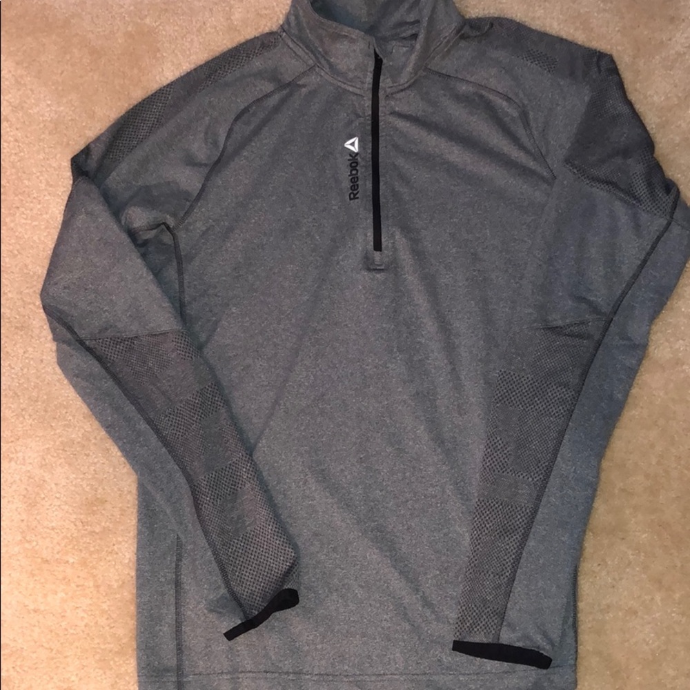 Mens Reebok M 1/4 Zip active pullover Grey